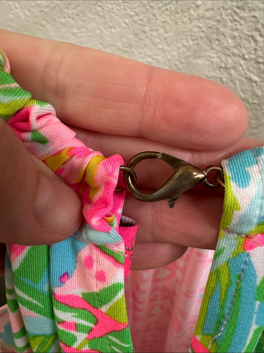 Lilly Pulitzer women's Pink, Blue & Green Chain-Halter Floral Top - Picture 3 of 6